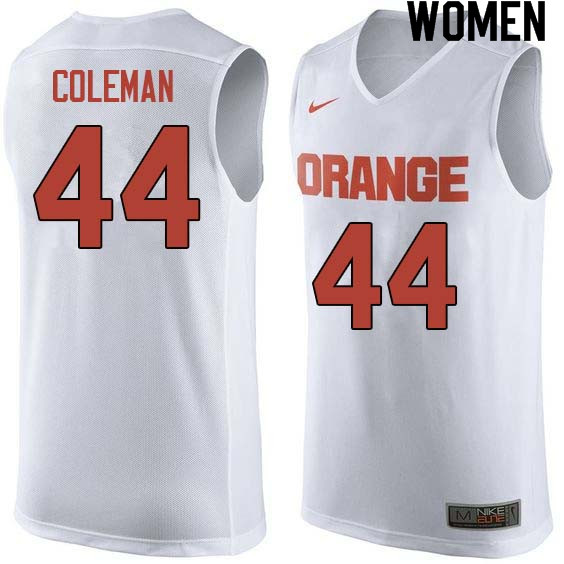 Women #44 Derrick Coleman Syracuse White College Basketball Jerseys Sale-White
